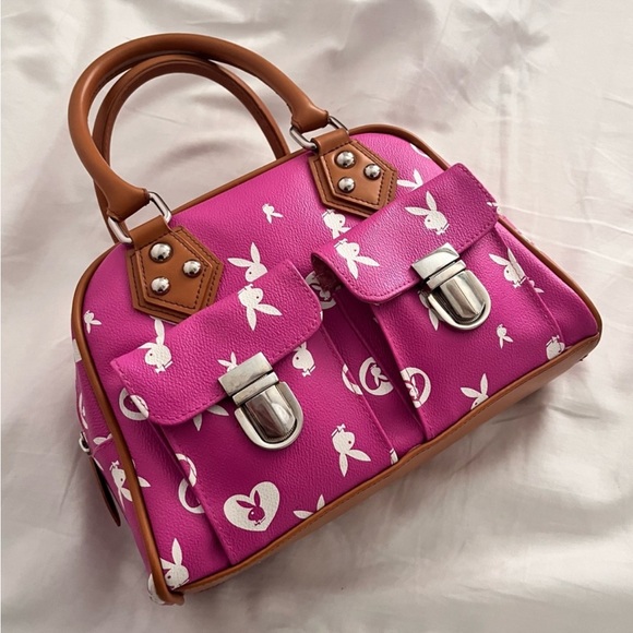 PLAYBOY Handbags - Playboy Pink Monogram Manhattan handbag🤍